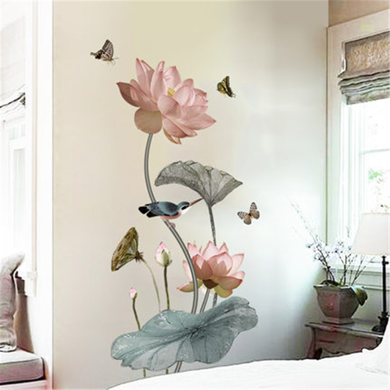Background Film 3D - Çin tarzı Lotus çiçek 3D duvar