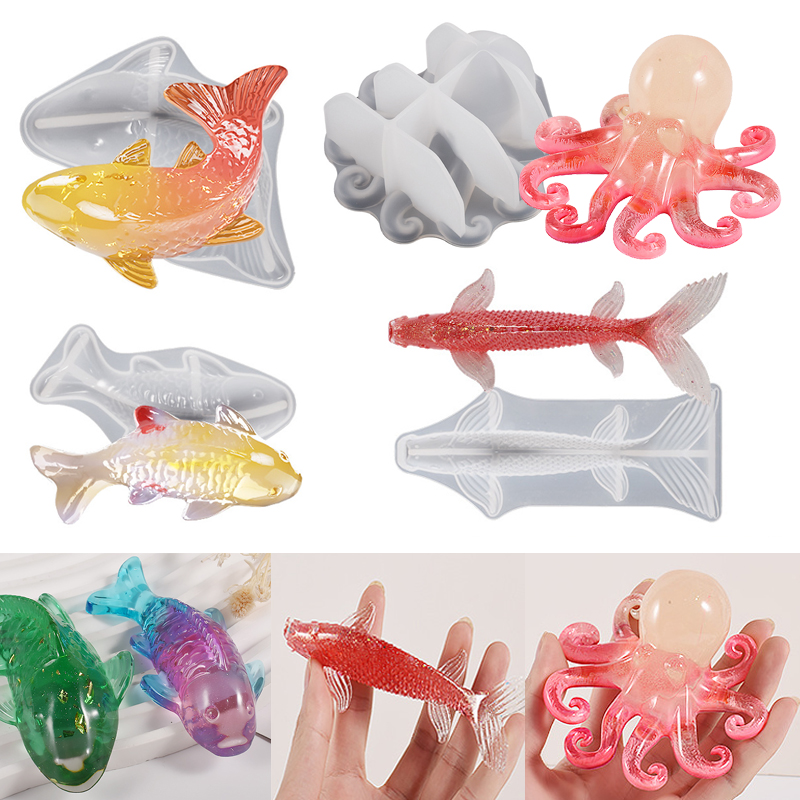 Aquarium Fish Guppy - 3D Koi Balık Şekilli Epoksi Reçine