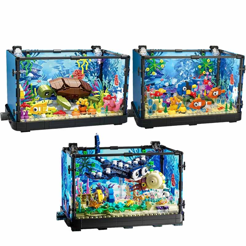 Aquarium Fish For Beginners - Işıklı Balık Tankı Yapım Blokları Seti,