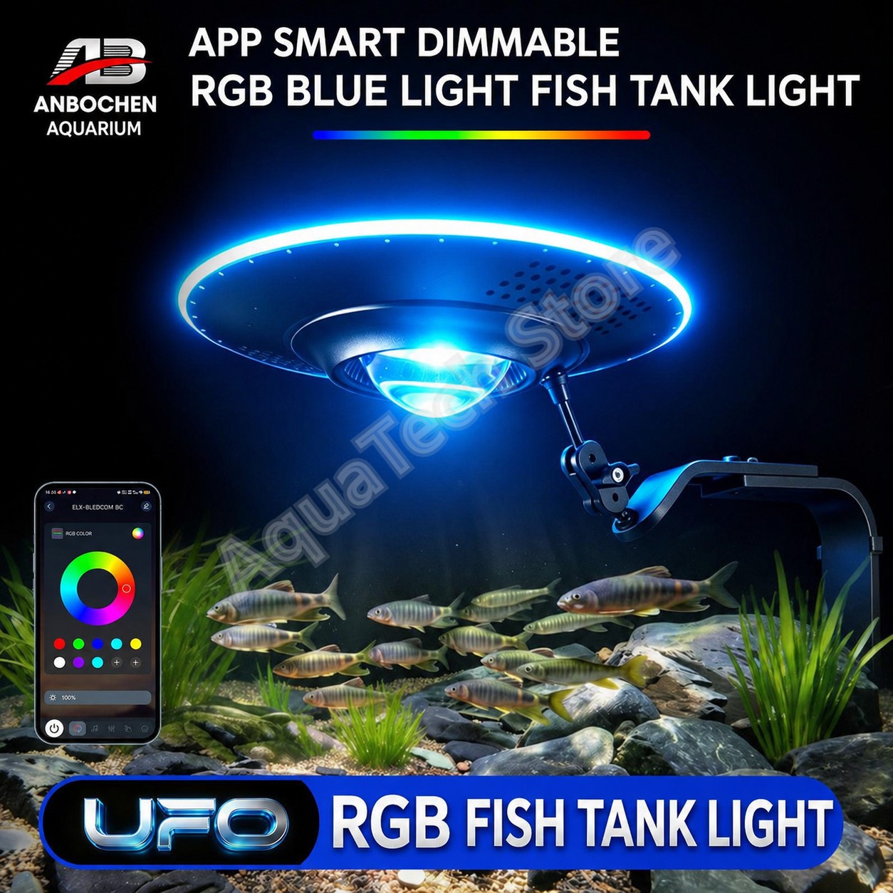 Aquarium Fish App - ANBOCHEN UFO RGB LED Akvaryum Lambası